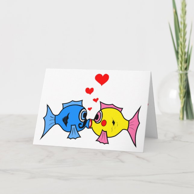 CARTES POUR FÊTES ANNUELLES POISSON "HEUREUSE SAINTE-VALENTIN" (Devant)