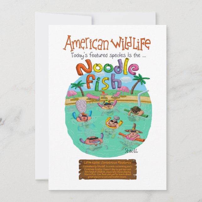 Cartes Pour Fêtes Annuelles Poisson-nouilles américain (Devant)