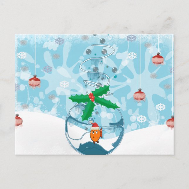 Cartes Pour Fêtes Annuelles Poisson pour animaux de Noël (Devant)