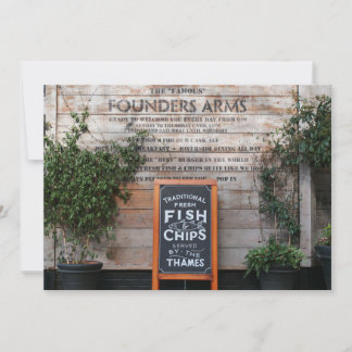 Cartes Pour Fêtes Annuelles Poisson traditionnel et chips Londres Amour Rustiq