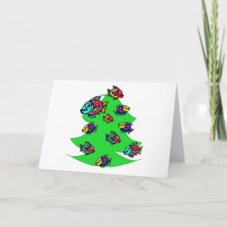 Cartes Pour Fêtes Annuelles poissons à l'arbre de Noël