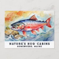 *~* Poissons Saumons Rocks AP49 Peinture artistiqu