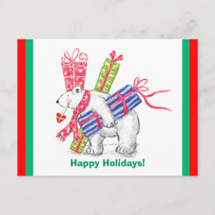 Cartes Pour Fêtes Annuelles Polar Bear Holiday Toxits