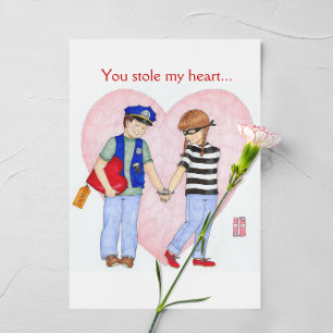 Cartes Pour Fêtes Annuelles Police Be Mine Valentine Card (personnalisable)