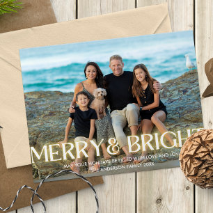 Cartes Pour Fêtes Annuelles Police de caractères moderne lumineuse Merry & Bri