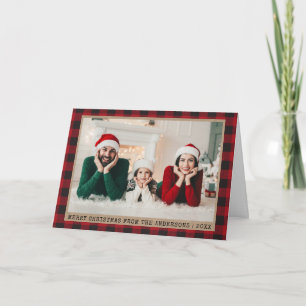 Cartes Pour Fêtes Annuelles Police de la machine à écrire Police de Noël Plaid