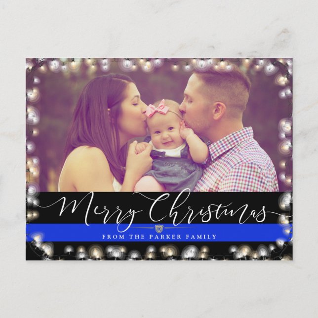 Cartes Pour Fêtes Annuelles Police Joyeuses Fêtes | Photo Joyeux Noël (Devant)