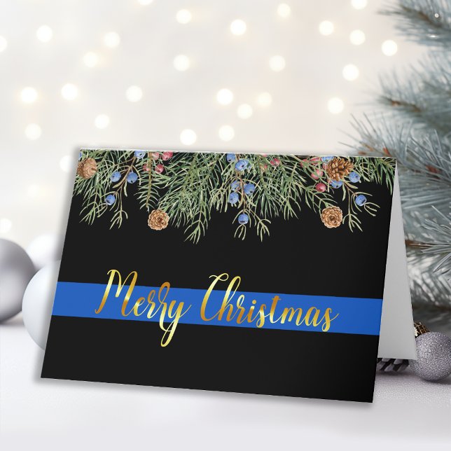 Cartes Pour Fêtes Annuelles Police Joyeux Noël Ligne bleue Police Application (Créateur téléchargé)