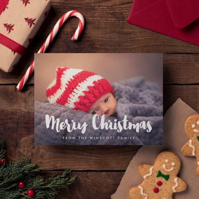 Cartes Pour Fêtes Annuelles Police moderne classique Joyeux Noël Photo (Créateur téléchargé)