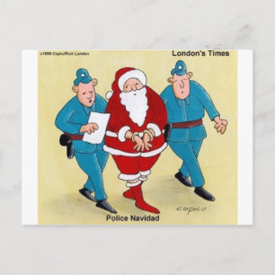 Cartes Pour Fêtes Annuelles Police Navidad Funny Cadeaux de Noël et Tee - shir