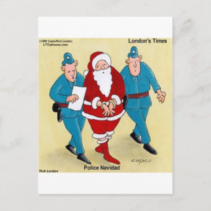 Cartes Pour Fêtes Annuelles Police Navidad : Père Noël A Été Très Mauvais
