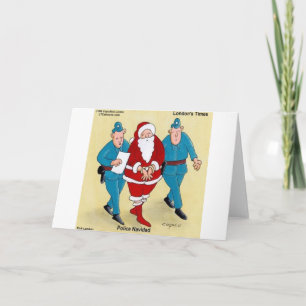 Cartes Pour Fêtes Annuelles Police Navidad : Père Noël A Été Très Mauvais