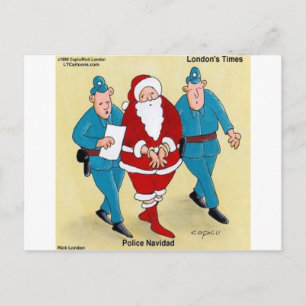 Cartes Pour Fêtes Annuelles Police Navidad : Père Noël A Été Très Mauvais