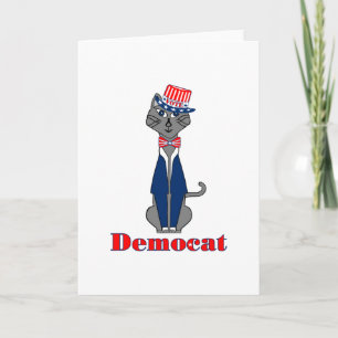 Cartes Pour Fêtes Annuelles Politique de vote démocratique de chats drôle