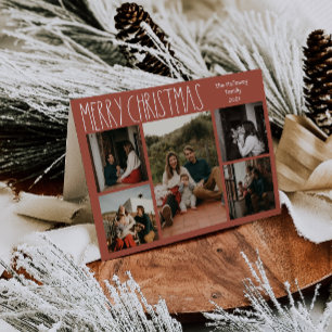 Cartes Pour Fêtes Annuelles Polka Boho Rouge Point Noël Plié Cinq Photo