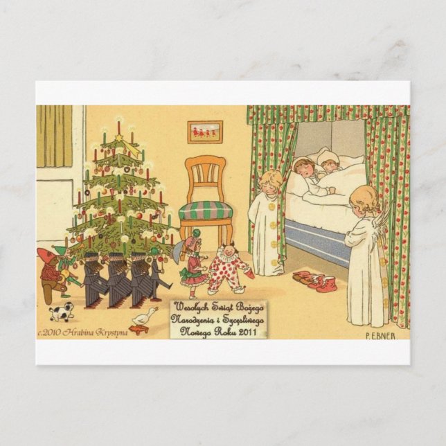 CARTES POUR FÊTES ANNUELLES POLONAIS NOËL OBJETS WESOLYCH SWIAT (Devant)
