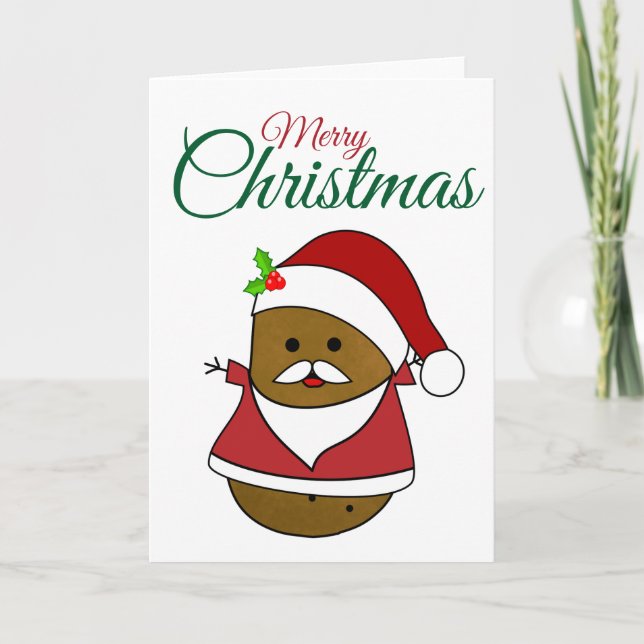 Cartes Pour Fêtes Annuelles Pomme de terre de Noël (Devant)