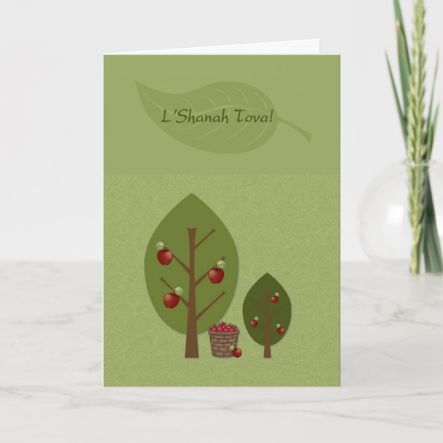 Cartes Pour Fêtes Annuelles Pommiers de Rosh Hashanah (Devant)