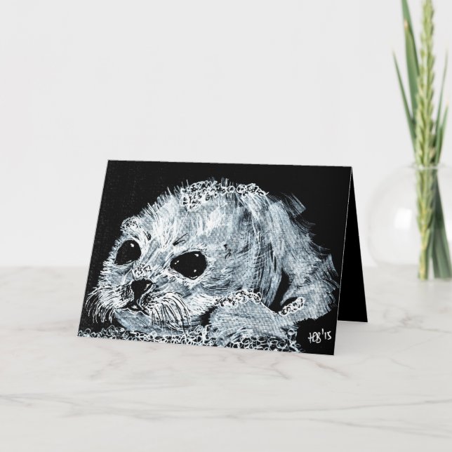 Cartes Pour Fêtes Annuelles Pompe de phoque à neige (Devant)