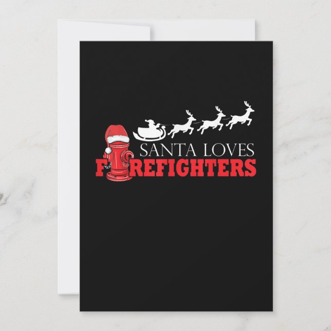 Cartes Pour Fêtes Annuelles Pompier Cadeaux de Noël Père Noël Pompier (Devant)