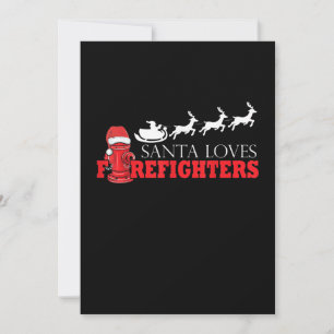Cartes Pour Fêtes Annuelles Pompier Cadeaux de Noël Père Noël Pompier