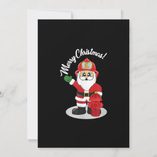 Cartes Pour Fêtes Annuelles Pompier de Noël Père Noël hiver
