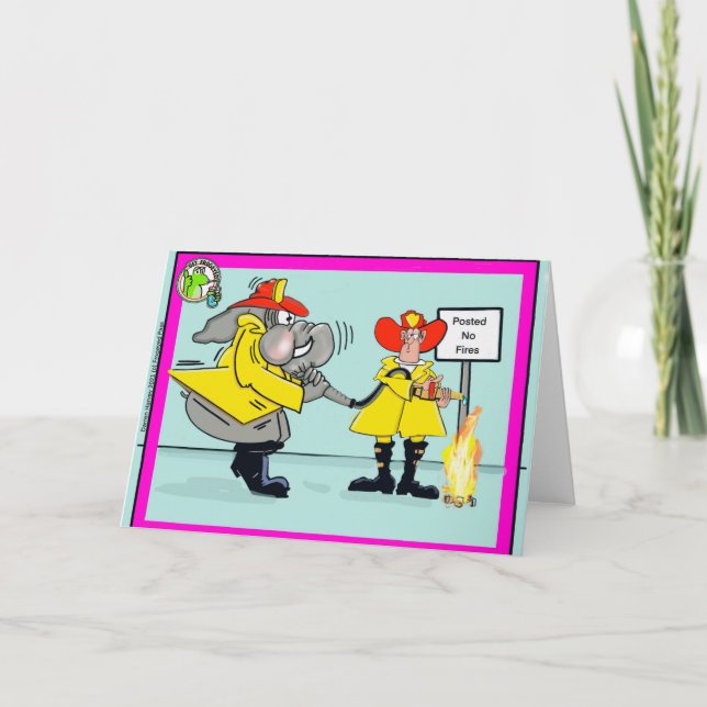 Cartes Pour Fêtes Annuelles Pompier, humour (Devant)