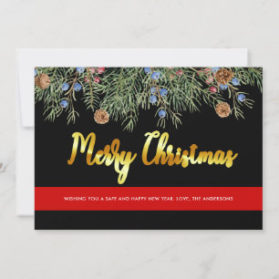 Cartes Pour Fêtes Annuelles Pompier Joyeux Noël Mince Ligne rouge