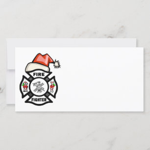 Cartes Pour Fêtes Annuelles Pompier père Noël