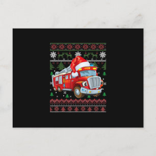 Cartes Pour Fêtes Annuelles Pompier Pompier Noël mignon garçon Santa Hat