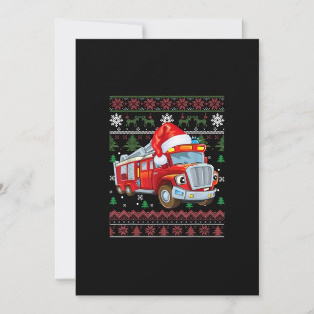 Cartes Pour Fêtes Annuelles Pompier Pompier Noël mignon garçon Santa Hat (Devant)