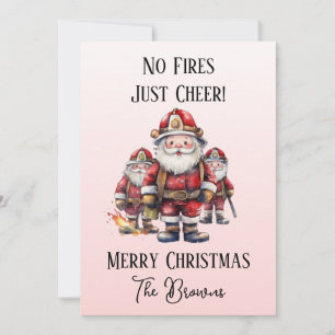 Cartes Pour Fêtes Annuelles Pompiers / Pompiers Noël personnalisé