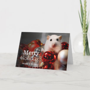 Cartes Pour Fêtes Annuelles Pompon de hamster de nain blanc