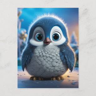 Cartes Pour Fêtes Annuelles Poncho - Un bébé manchot tout lisse