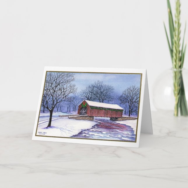 Cartes Pour Fêtes Annuelles Pont couvert (Devant)