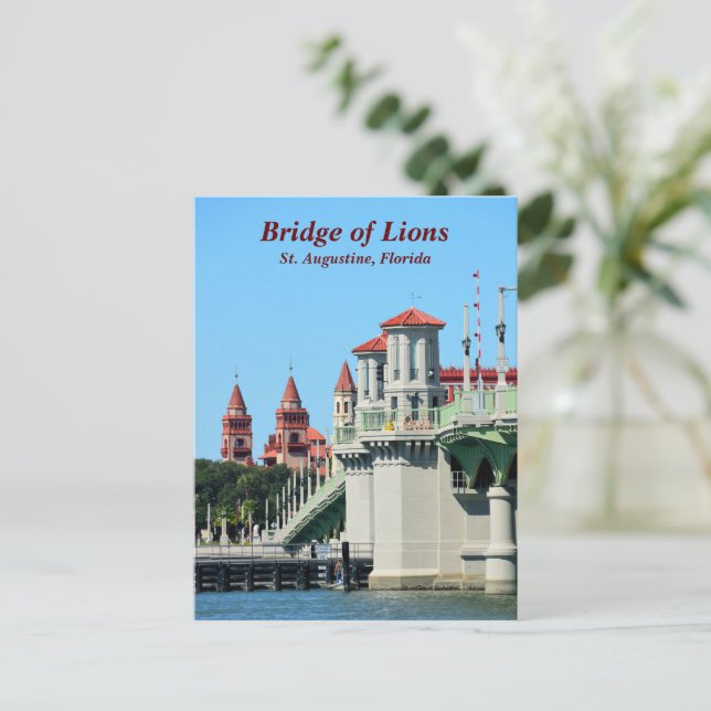 Cartes Pour Fêtes Annuelles Pont des Lions St Augustine, Floride (Debout devant)