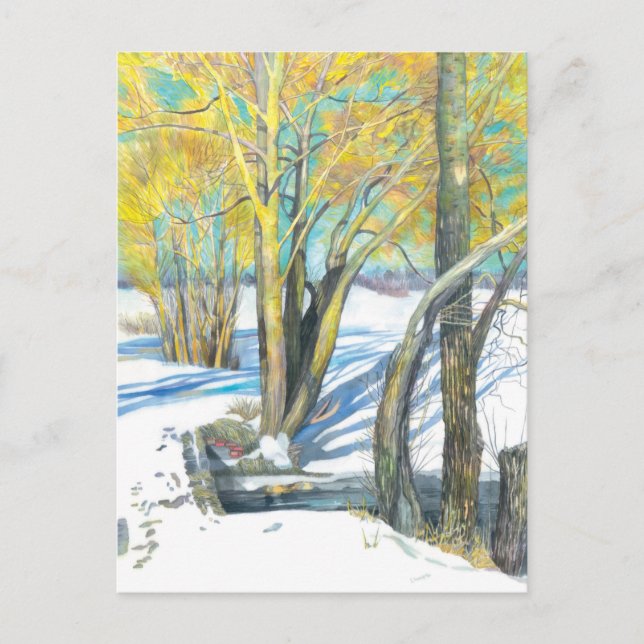 Cartes Pour Fêtes Annuelles pont en hiver (Devant)