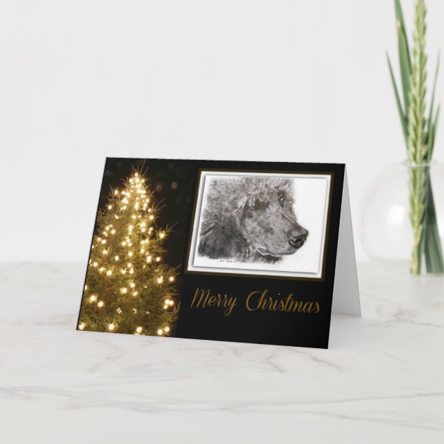 Cartes Pour Fêtes Annuelles Poodle (Devant)