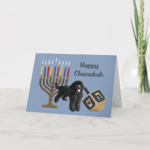 Cartes Pour Fêtes Annuelles Poodle Chanukah Card Menorah Dreidel