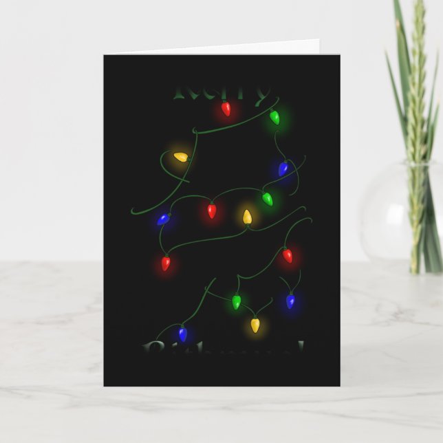 Cartes Pour Fêtes Annuelles Poodle - Lumières de Noël (Devant)