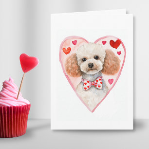 Cartes Pour Fêtes Annuelles Poodle Maman Valentines Jour Chien Aimer Coeur Ros