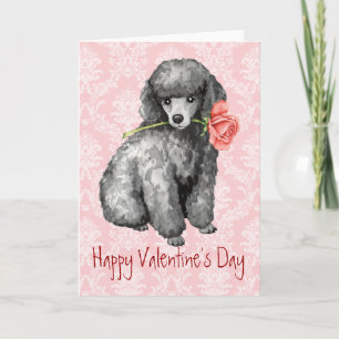 Cartes Pour Fêtes Annuelles Poodle miniature Rose Valentine