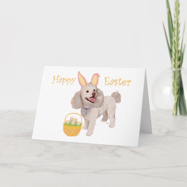 Cartes Pour Fêtes Annuelles Poodle Pâques Joie (Devant)