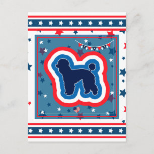 Cartes Pour Fêtes Annuelles Poodle Patriotique Rouge Blanc Et Bleu 4 Juillet