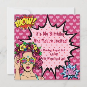 Cartes Pour Fêtes Annuelles Pop Art Anniversaire