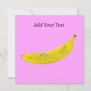 Cartes Pour Fêtes Annuelles Pop Art Banana rose Arrière - plan personnalisé