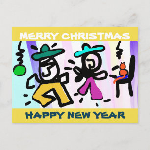 Cartes Pour Fêtes Annuelles Pop art Dancing ! Joyeux Noël!