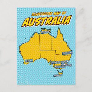 Cartes Pour Fêtes Annuelles Pop Art Illustré Australie