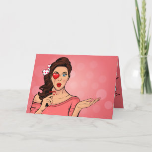 Cartes Pour Fêtes Annuelles Pop Art Lady Heart Lollipop Valentine