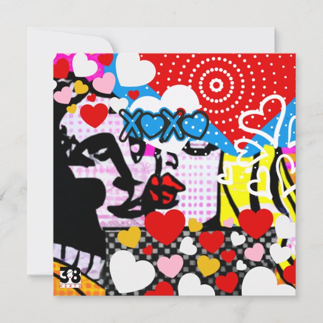 Cartes Pour Fêtes Annuelles Pop Art Valentine (Devant)